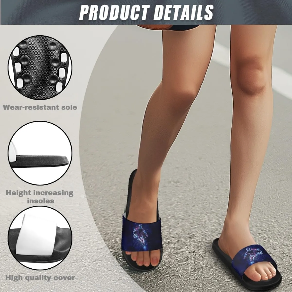 Slides & Slippers for Women Men Cute Waterproof Slide Sandals with Slip Resistant Summer Quick Dry Beach Pool Shower Shoes