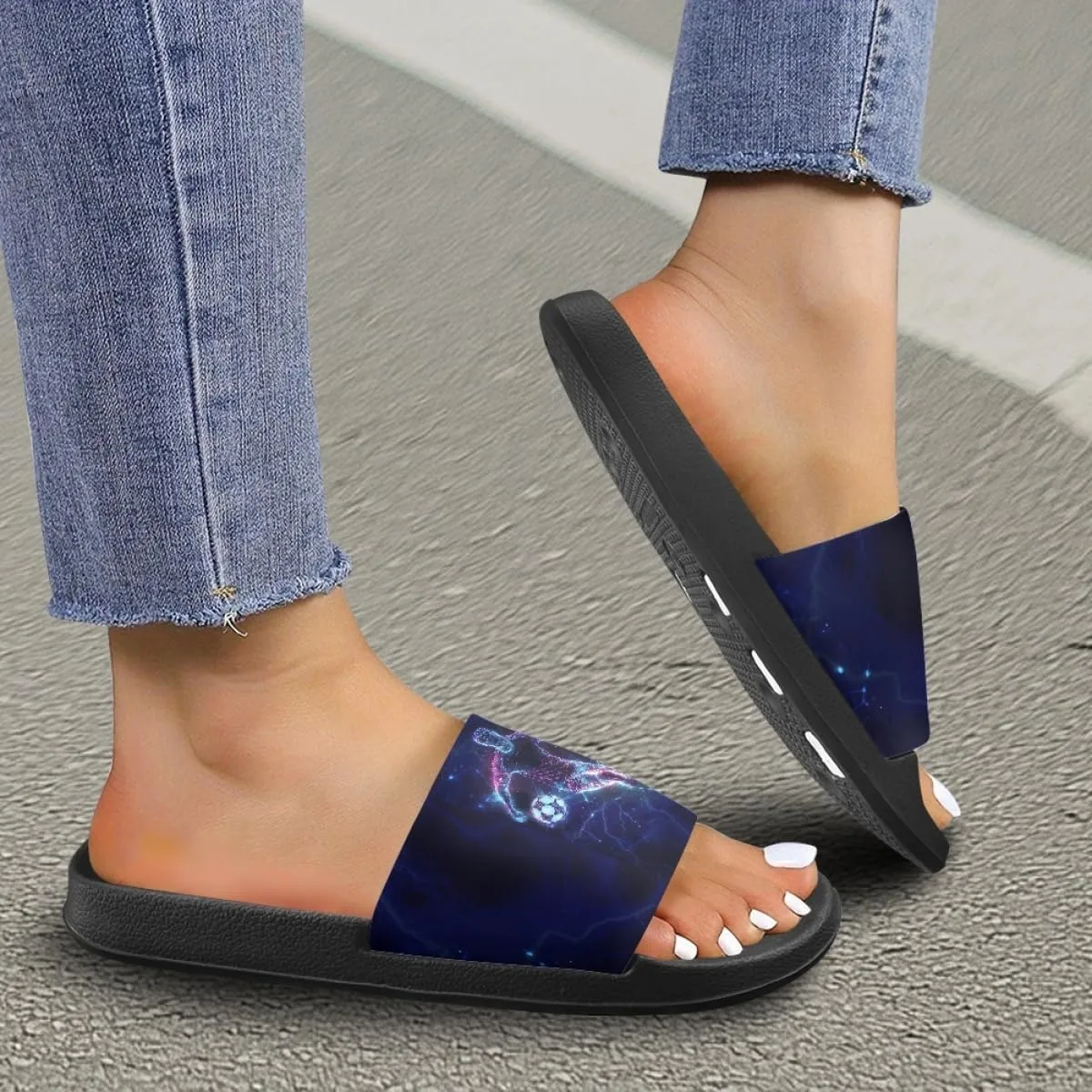 Slides & Slippers for Women Men Cute Waterproof Slide Sandals with Slip Resistant Summer Quick Dry Beach Pool Shower Shoes