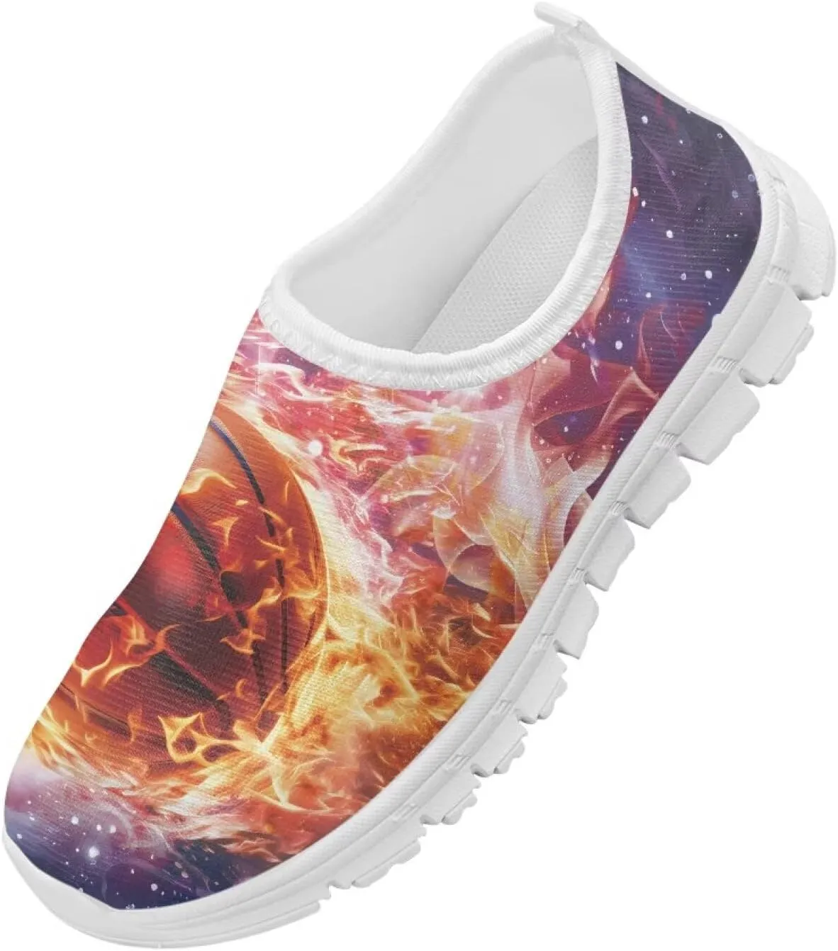 Slip On Casual Shoes for Boys Girls Breathable Mesh Walking Shoes Loafers Lightweight Non Slip Running Sneakers White Sole Size 11-15