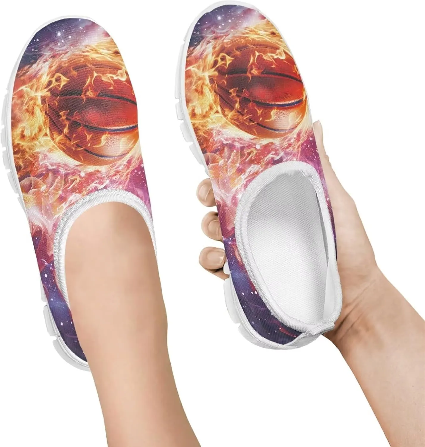Slip On Casual Shoes for Boys Girls Breathable Mesh Walking Shoes Loafers Lightweight Non Slip Running Sneakers White Sole Size 11-15