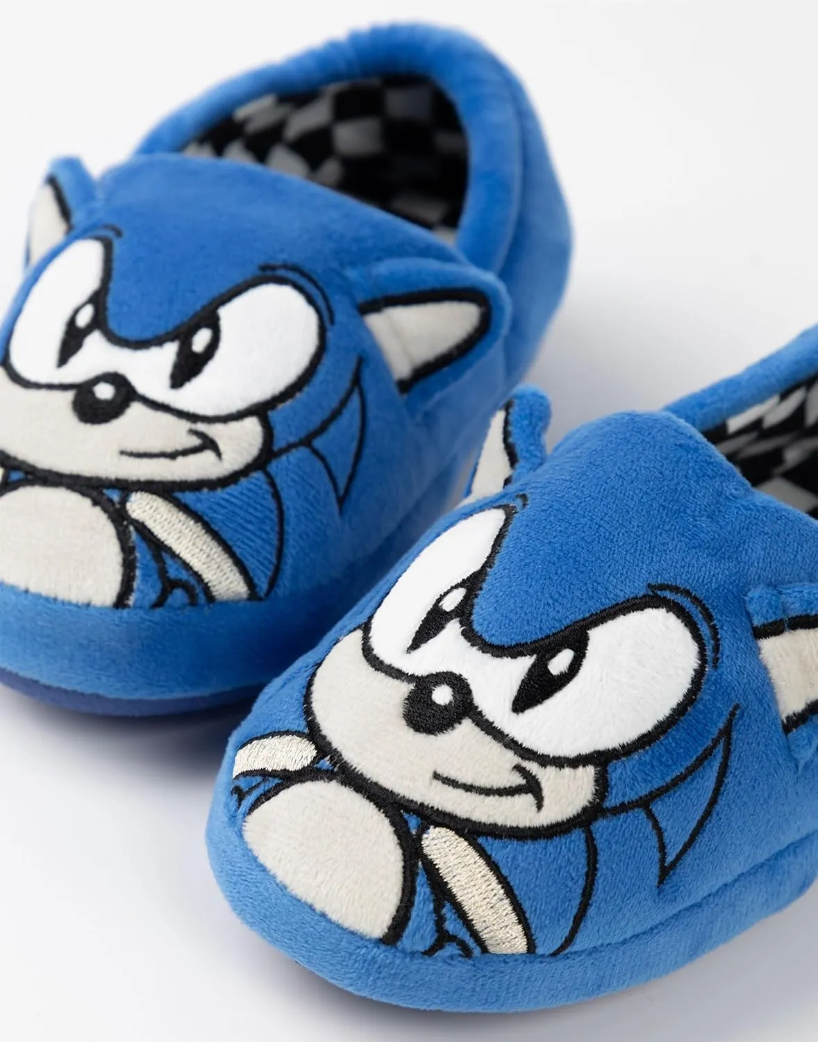 Sonic The Hedgehog Kids Slippers | Blue Plush Pyjamas Shoes with Embroidered Face & 3D Ears | Boys Girls Toy House Mules