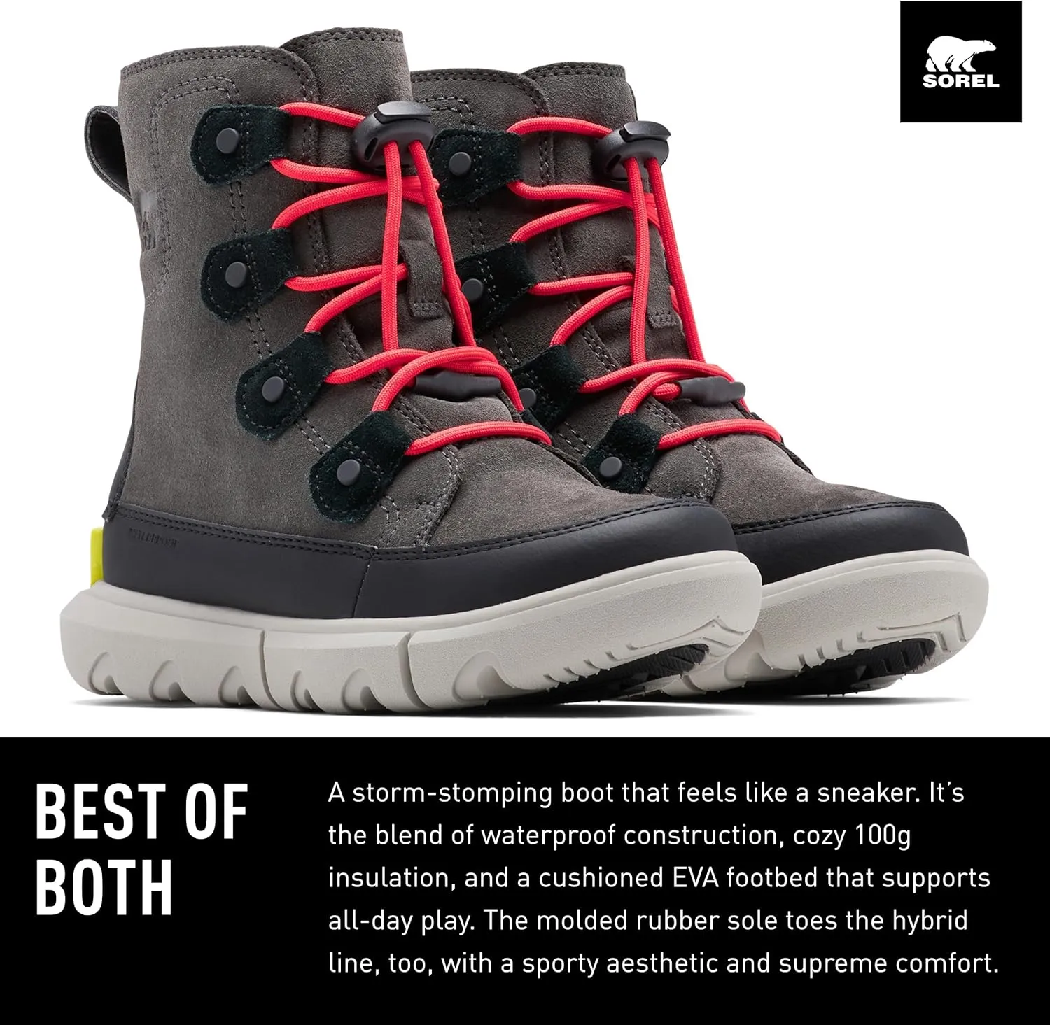 Sorel Youth Unisex Little Children's Explorer Lace Waterproof Boots