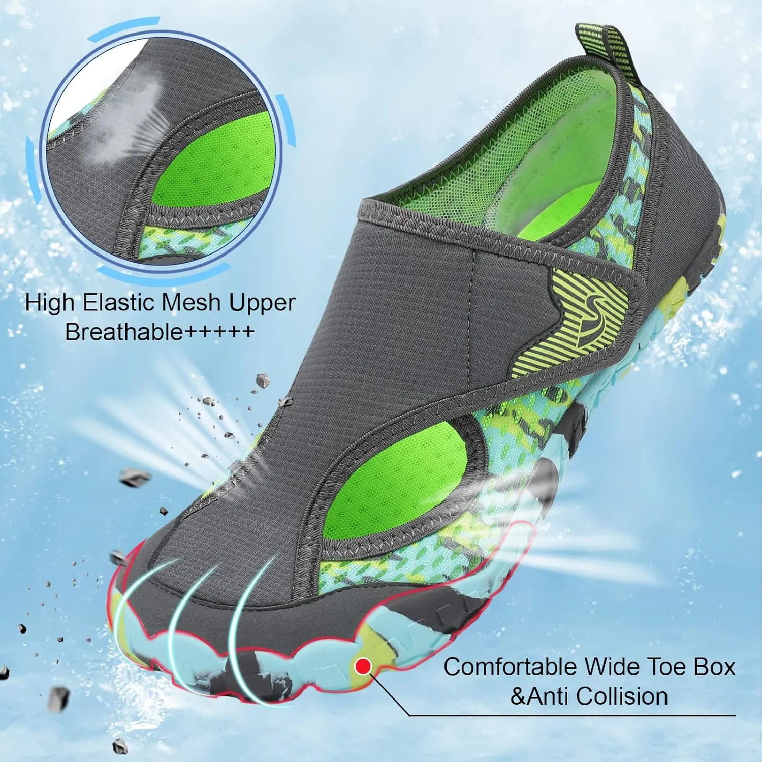 Spesoul Water Shoes for Women Men Quick Dry Aqua Socks for Swim Beach Pool Hiking Training Summer Sandals Outdoor Zero Drop Barefoot Shoes