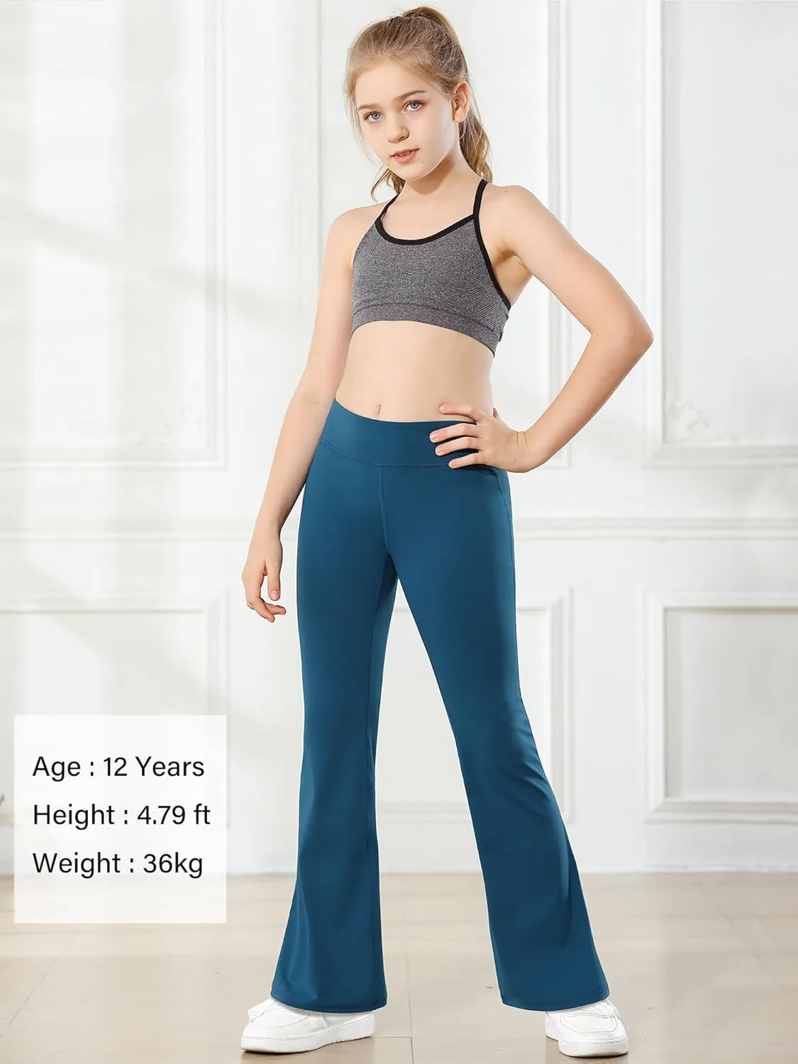 Stelle Girl's Flare Leggings High Waisted Yoga Pants Bootcut Dance Casual Pants Activewear Kids Bell Bottoms