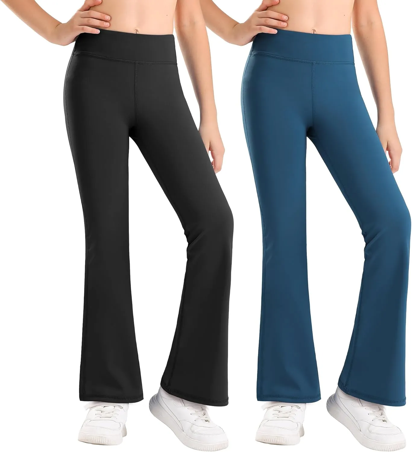 Stelle Girl's Flare Leggings High Waisted Yoga Pants Bootcut Dance Casual Pants Activewear Kids Bell Bottoms