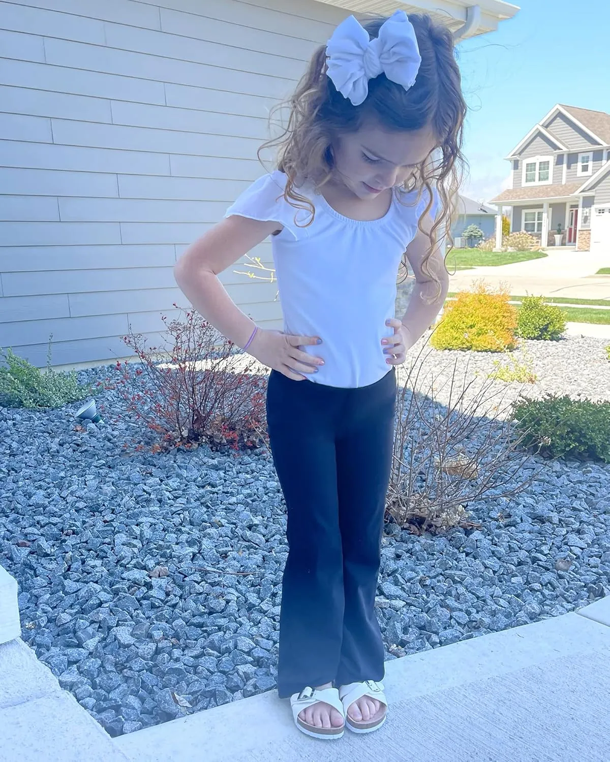 Stelle Girl's Flare Leggings High Waisted Yoga Pants Bootcut Dance Casual Pants Activewear Kids Bell Bottoms