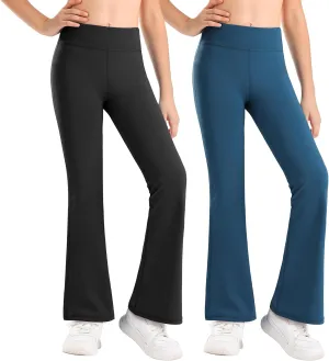 Stelle Girl's Flare Leggings High Waisted Yoga Pants Bootcut Dance Casual Pants Activewear Kids Bell Bottoms
