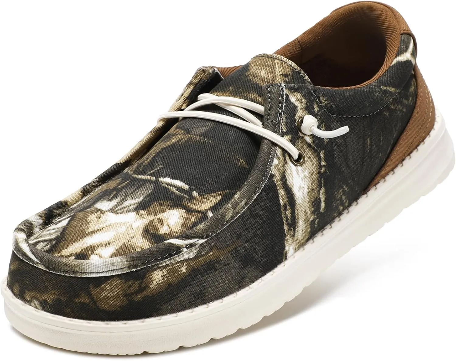 STQ Men's Orthopedic Lace up Loafers Ultralight Casual Boat Shoes with Arch Support