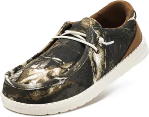 STQ Men's Orthopedic Lace up Loafers Ultralight Casual Boat Shoes with Arch Support
