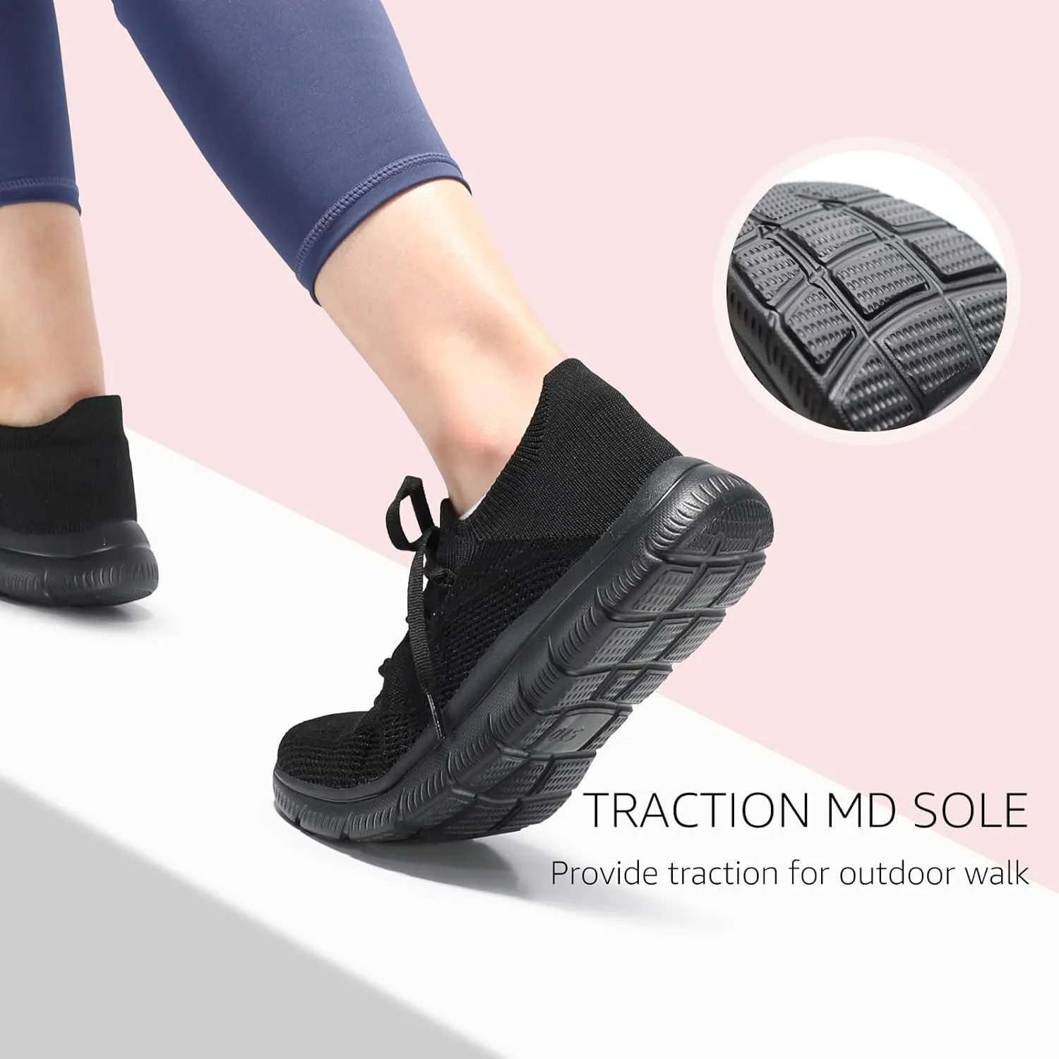 STQ Tennis Shoes Womens Slip on Walking Sneakers for Gym Workout
