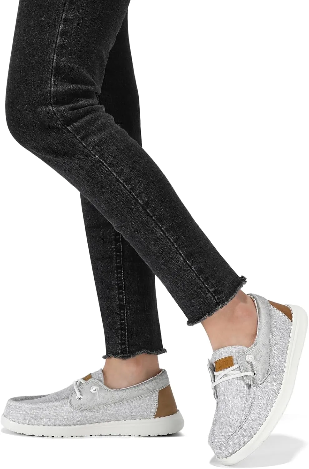 STQ Women's Boat Shoes with Orthopedic Insole Slip On Business Casual Shoes for Plantar Fasciitis Lightweight Loafers
