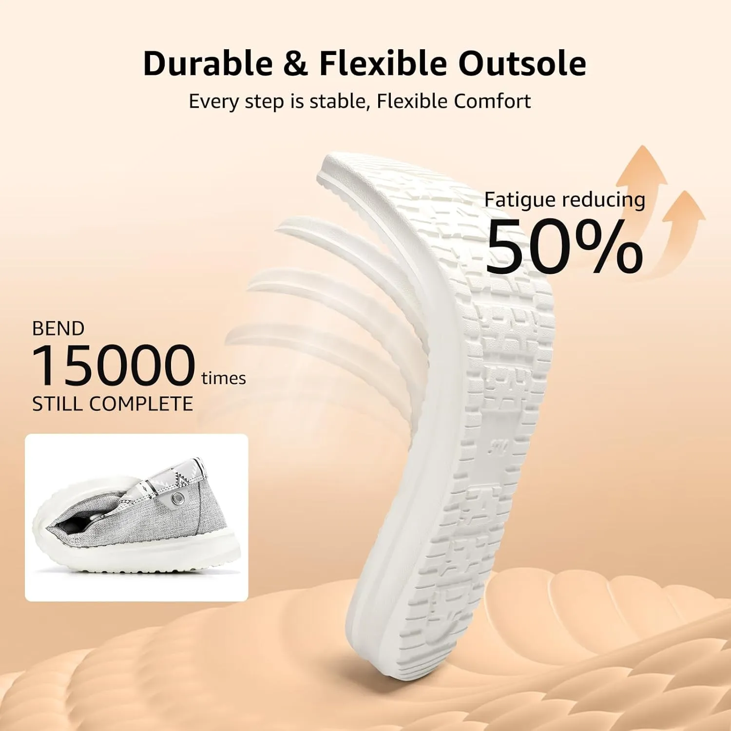 STQ Women's Boat Shoes with Orthopedic Insole Slip On Business Casual Shoes for Plantar Fasciitis Lightweight Loafers