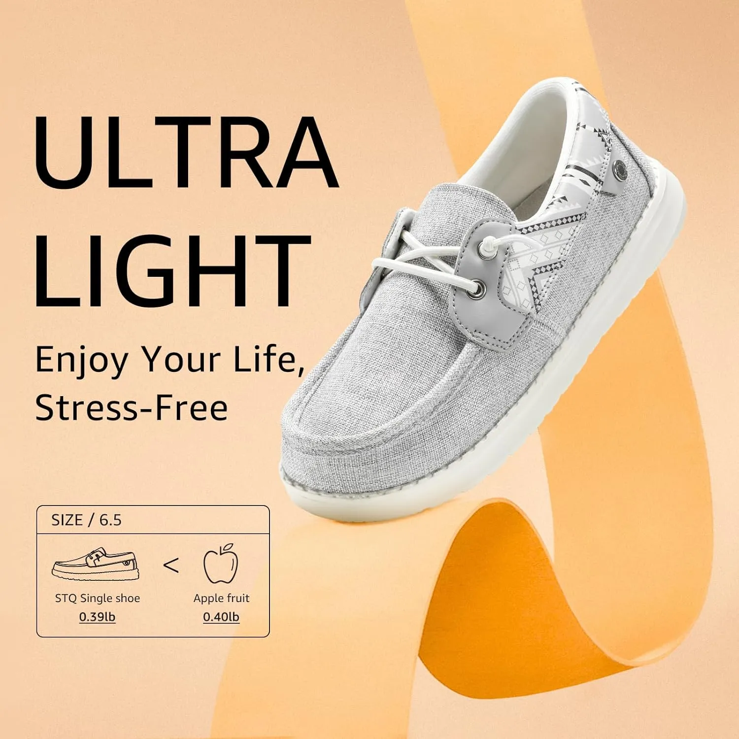 STQ Women's Boat Shoes with Orthopedic Insole Slip On Business Casual Shoes for Plantar Fasciitis Lightweight Loafers