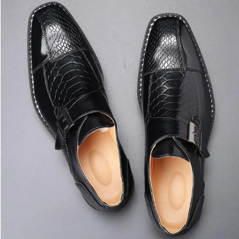 Stylish Men's Belt Buckles Leather Chunky Platform Penny Loafers with Non-Slip Lug Sole, Perfect for Office, Business, and Casual Outfits