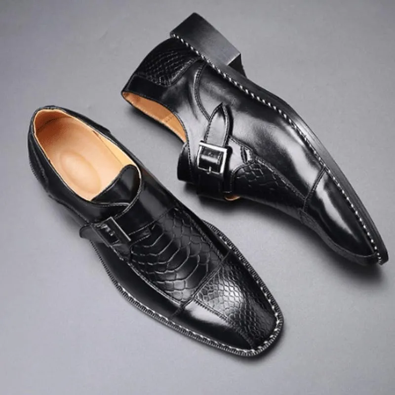 Stylish Men's Belt Buckles Leather Chunky Platform Penny Loafers with Non-Slip Lug Sole, Perfect for Office, Business, and Casual Outfits