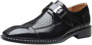 Stylish Men's Belt Buckles Leather Chunky Platform Penny Loafers with Non-Slip Lug Sole, Perfect for Office, Business, and Casual Outfits