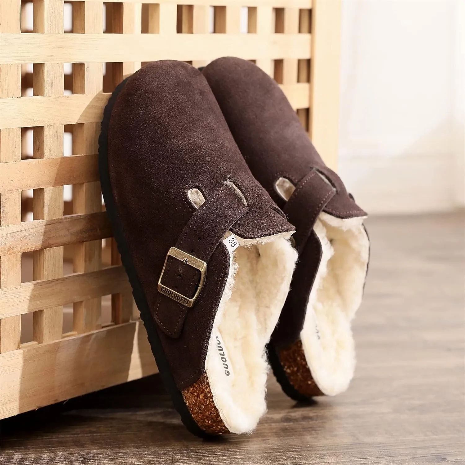 Suede Clogs For Women,Womens Clogs&Mules Indoor Outdoor Fuzzy House Slipers With Arch Support