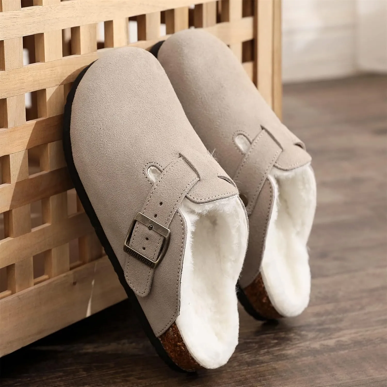 Suede Clogs For Women,Womens Clogs&Mules Indoor Outdoor Fuzzy House Slipers With Arch Support