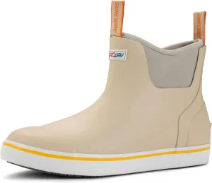 SUREWAY Men's Ankle Fishing Deck Boots for Men-Waterproof,Professional Non-Slip Soles for Wet Slippery Surface,Neoprene Rubber Rain Boot/Shoes for Hunting Boating Gardening