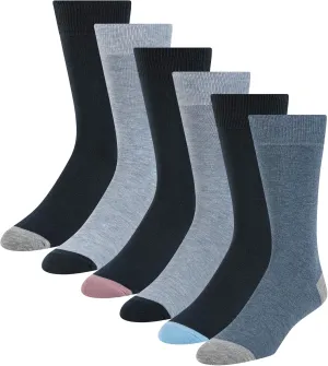 Ted Baker Men's 6 Pack Solid Crew Dress Socks
