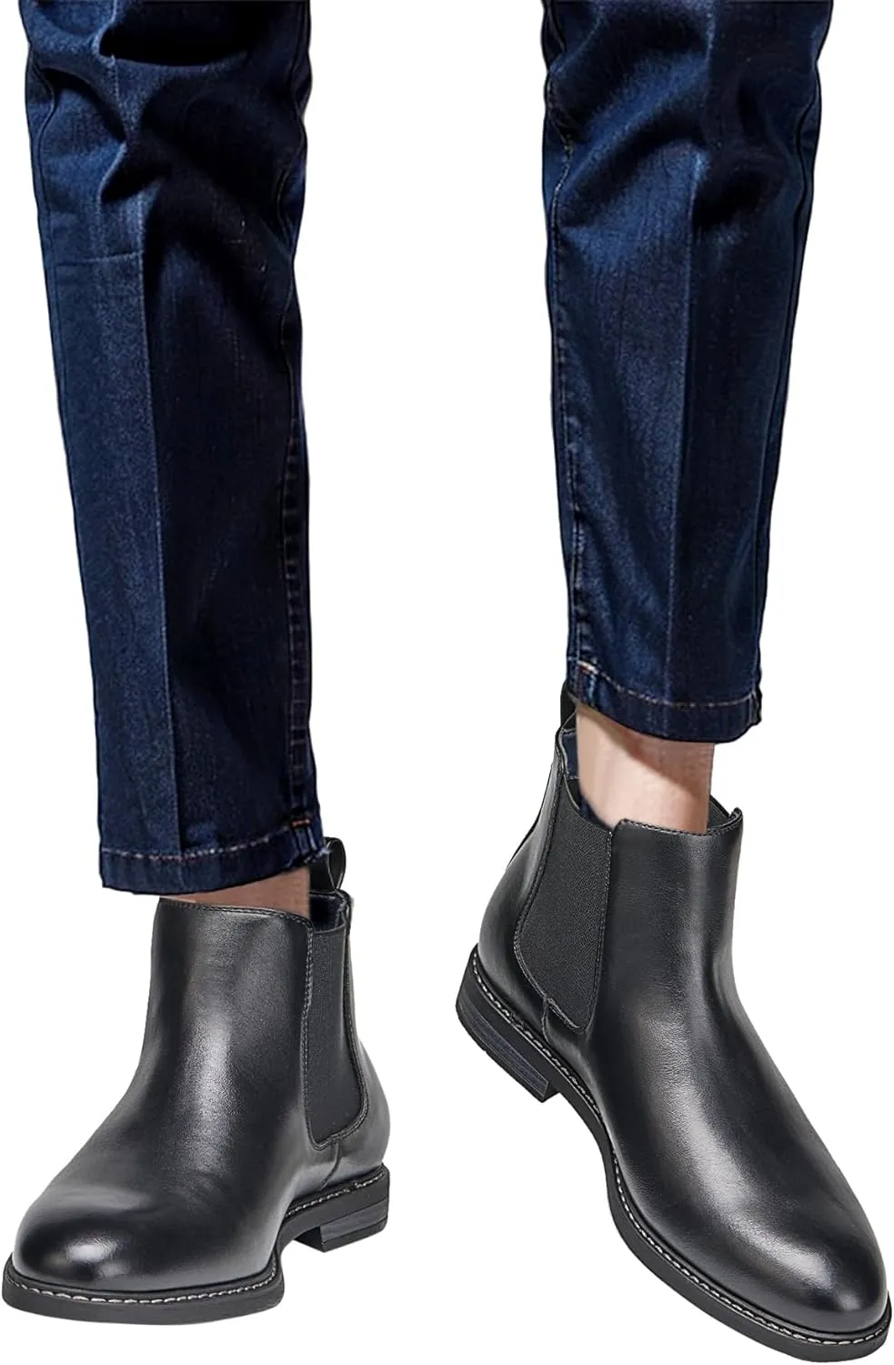 Temeshu Men's Chelsea Boots Casual Dress Boots Ankle Slip On Boots for Men MS25