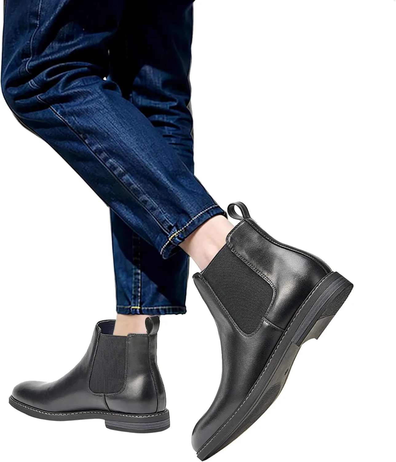Temeshu Men's Chelsea Boots Casual Dress Boots Ankle Slip On Boots for Men MS25