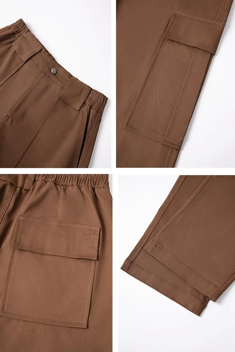 THWEI Cargo Pants for Women High Waisted Casual Baggy Stretchy Wide Leg Y2K Streetwear with 6 Pockets