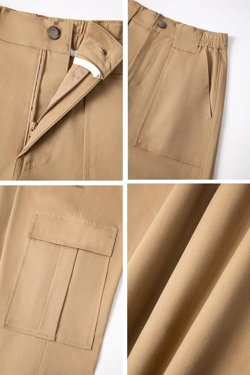 THWEI Cargo Pants for Women High Waisted Casual Baggy Stretchy Wide Leg Y2K Streetwear with 6 Pockets