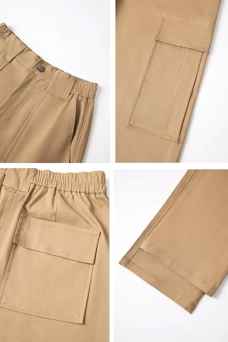 THWEI Cargo Pants for Women High Waisted Casual Baggy Stretchy Wide Leg Y2K Streetwear with 6 Pockets