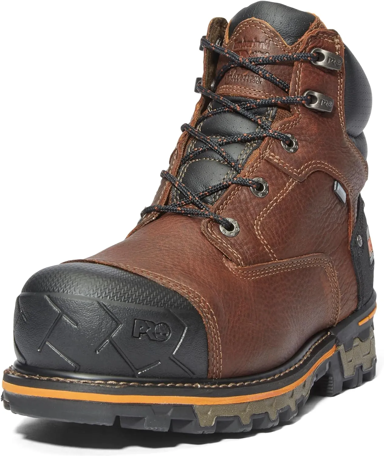 Timberland PRO Mens Boondock 6 Inch Waterproof Composite Toe Work Safety Shoes Casual - Brown