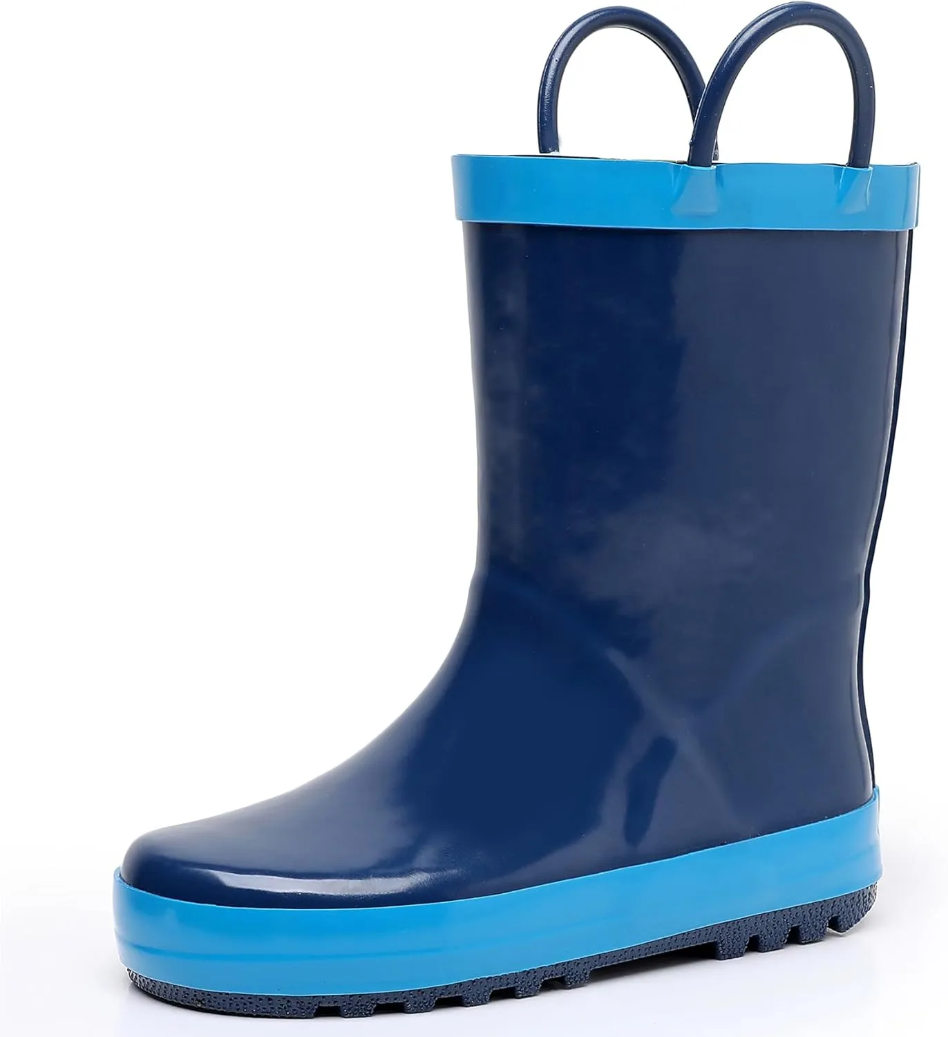 Toddler Rain Boots for Boys and Girls Waterproof Rubber Kids Rain Boots with Easy on Handles All-season