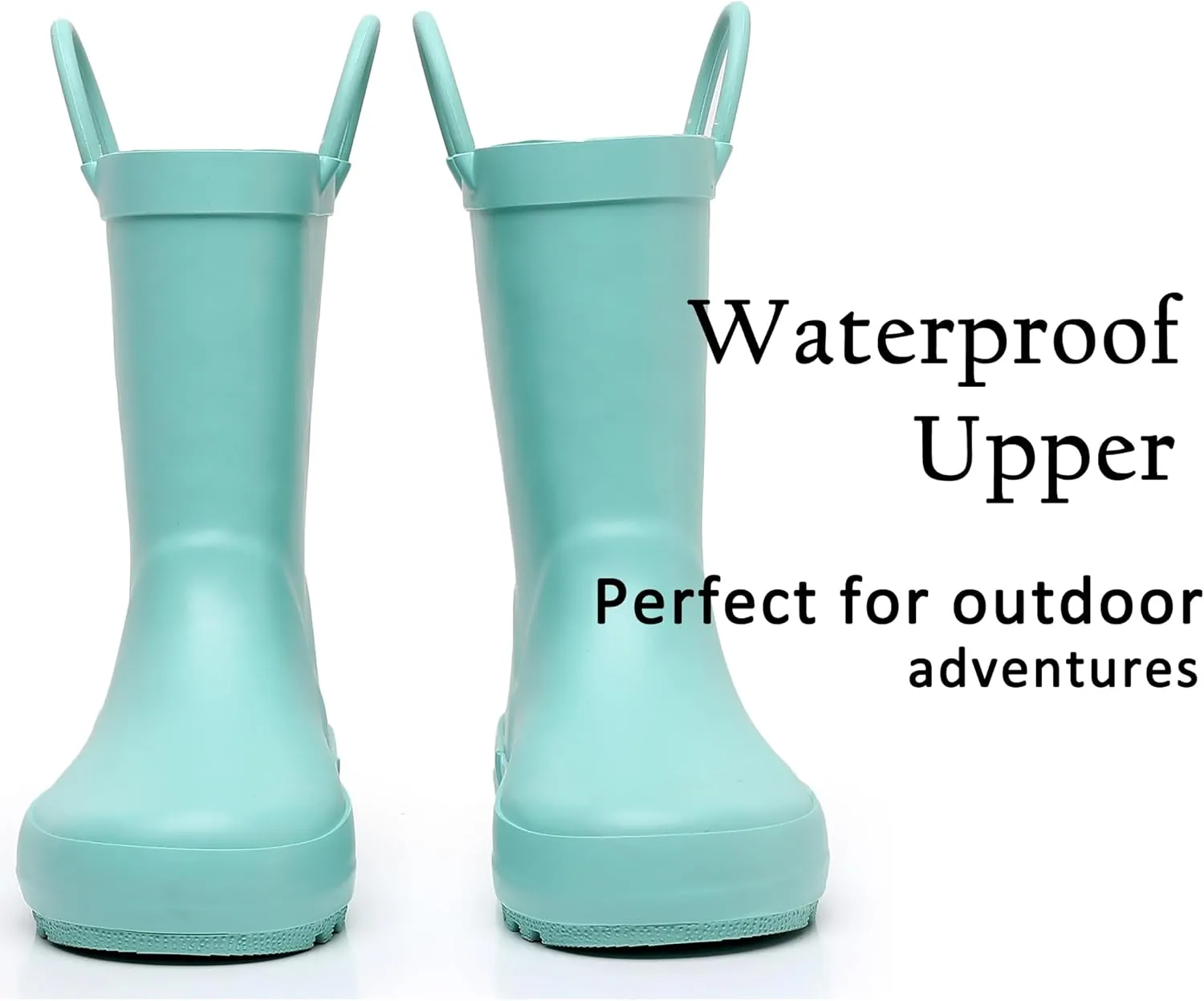 Toddler Rain Boots for Boys and Girls Waterproof Rubber Kids Rain Boots with Easy on Handles All-season