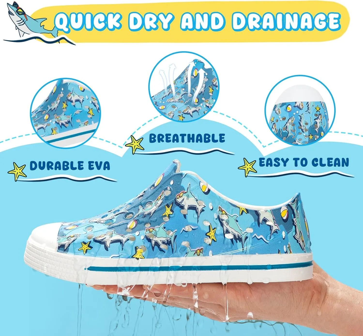 Toddler Sandals for Boys Girls Kids Summer Quick Dry Sneakers Pool Beach Swim Water Shoes for Children