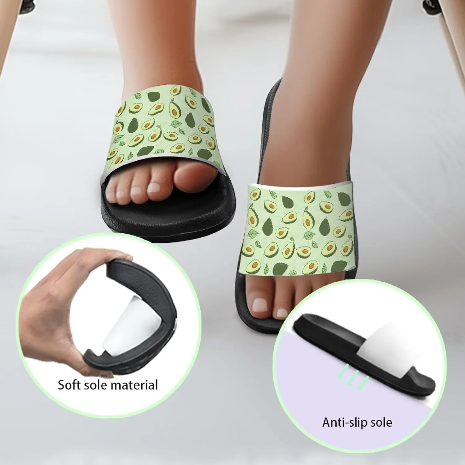 Toddler Slide Sandals Lightweight Slippers Slip Resistant Footwear Cushioned Thick Sole Beach Slides Pool Sandals