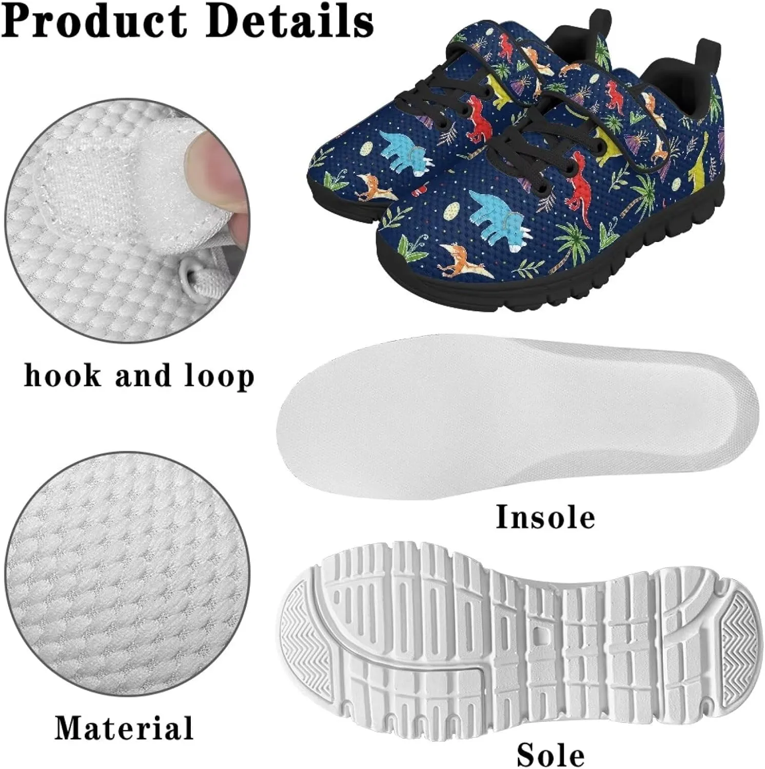 Toddler Sneakers for Boys and Girls Portable Hook and Loops Tennis Running Shoes Walking Shoes for Outdoor Indoor