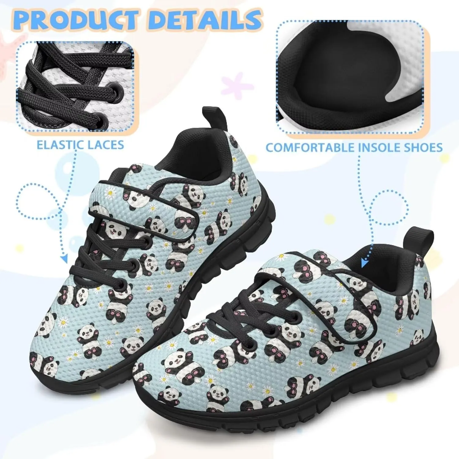 Toddler Sneakers for Boys and Girls Portable Hook and Loops Tennis Running Shoes Walking Shoes for Outdoor Indoor