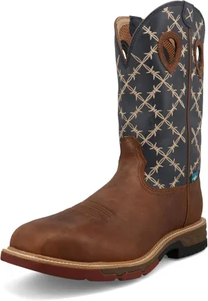 Twisted X Men`s Hazel & Navy 12 In Top Work Boot