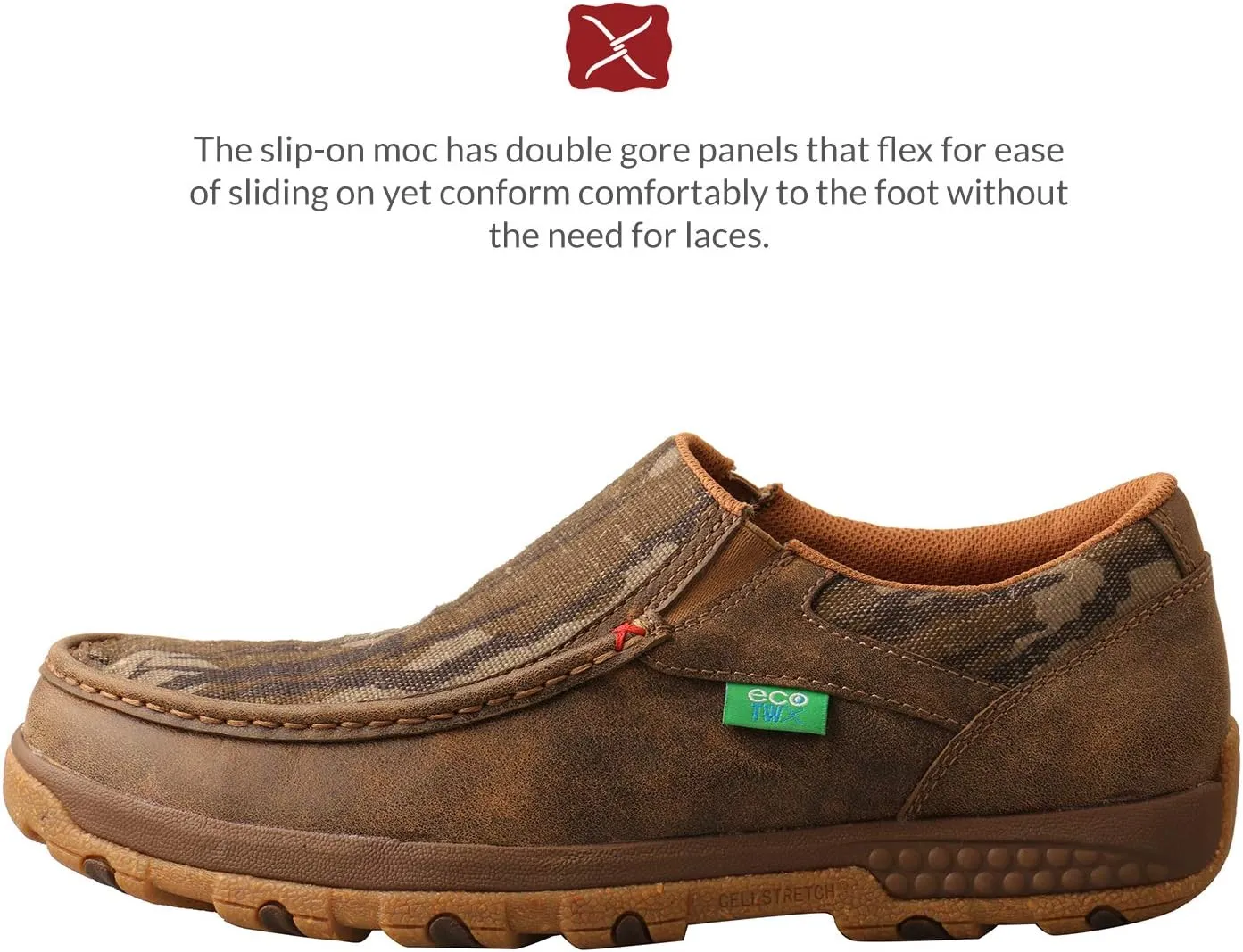Twisted X Men's Lace-Up Chukka Driving Moc with CellStretch