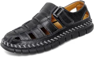 UIKGITP Mens Sandals Sandalias de Hombre Mens Casual Leather Sandals Fisherman Beach Sandals Hiking Water Shoes Closed Toe Outdoor Size 10