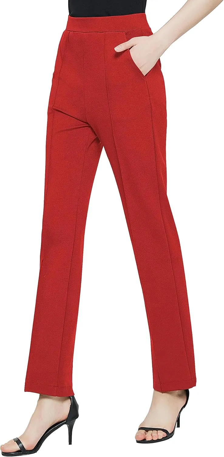 Urban CoCo Women's Yoga Dress Pants Stretchy Casual Slacks Straight Leg Work Pants with Pockets