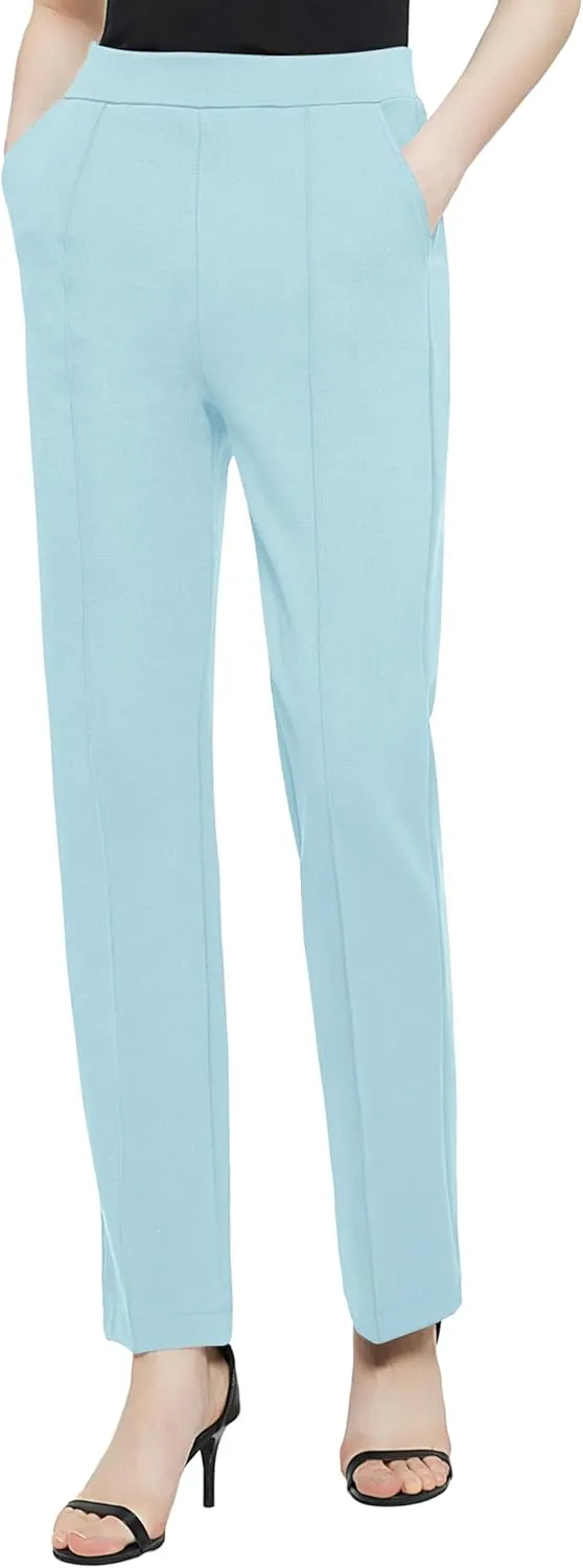 Urban CoCo Women's Yoga Dress Pants Stretchy Casual Slacks Straight Leg Work Pants with Pockets