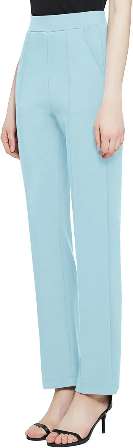 Urban CoCo Women's Yoga Dress Pants Stretchy Casual Slacks Straight Leg Work Pants with Pockets
