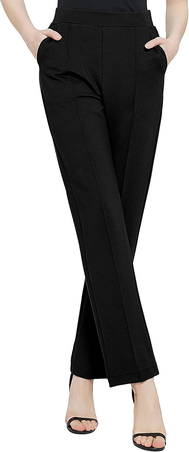 Urban CoCo Women's Yoga Dress Pants Stretchy Casual Slacks Straight Leg Work Pants with Pockets