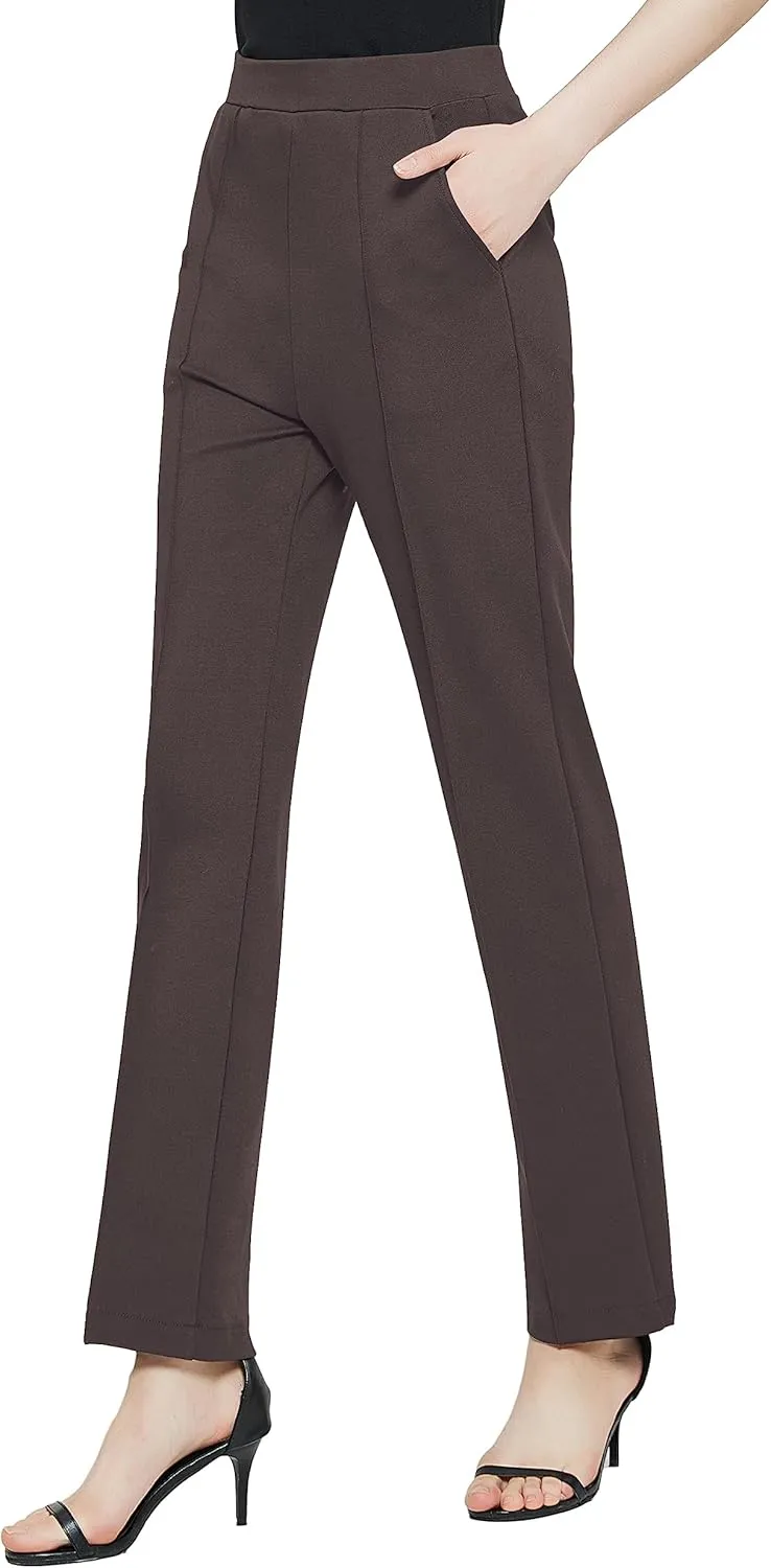 Urban CoCo Women's Yoga Dress Pants Stretchy Casual Slacks Straight Leg Work Pants with Pockets