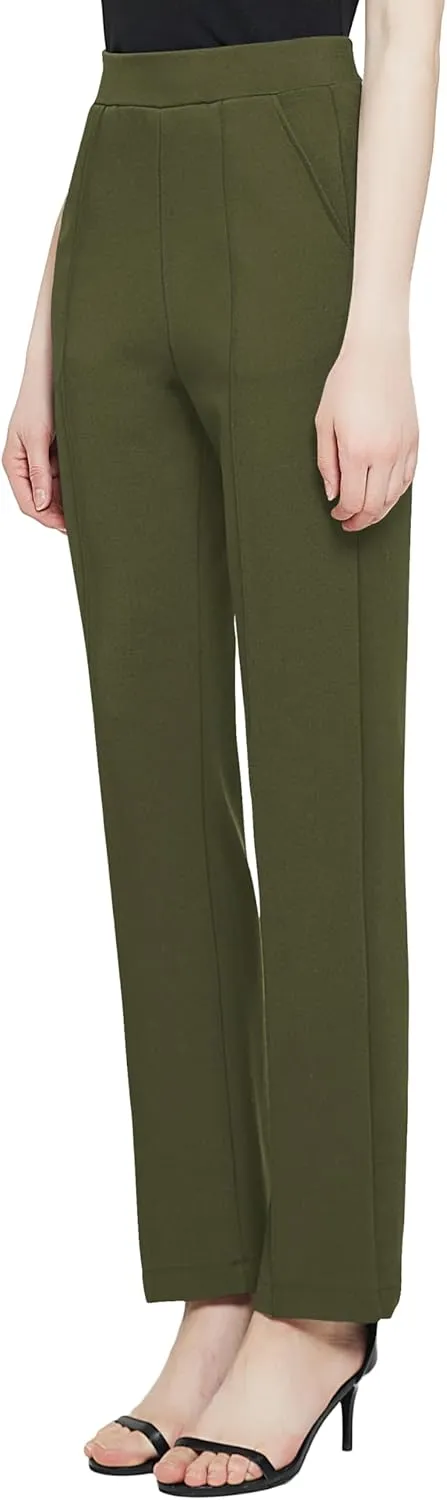 Urban CoCo Women's Yoga Dress Pants Stretchy Casual Slacks Straight Leg Work Pants with Pockets