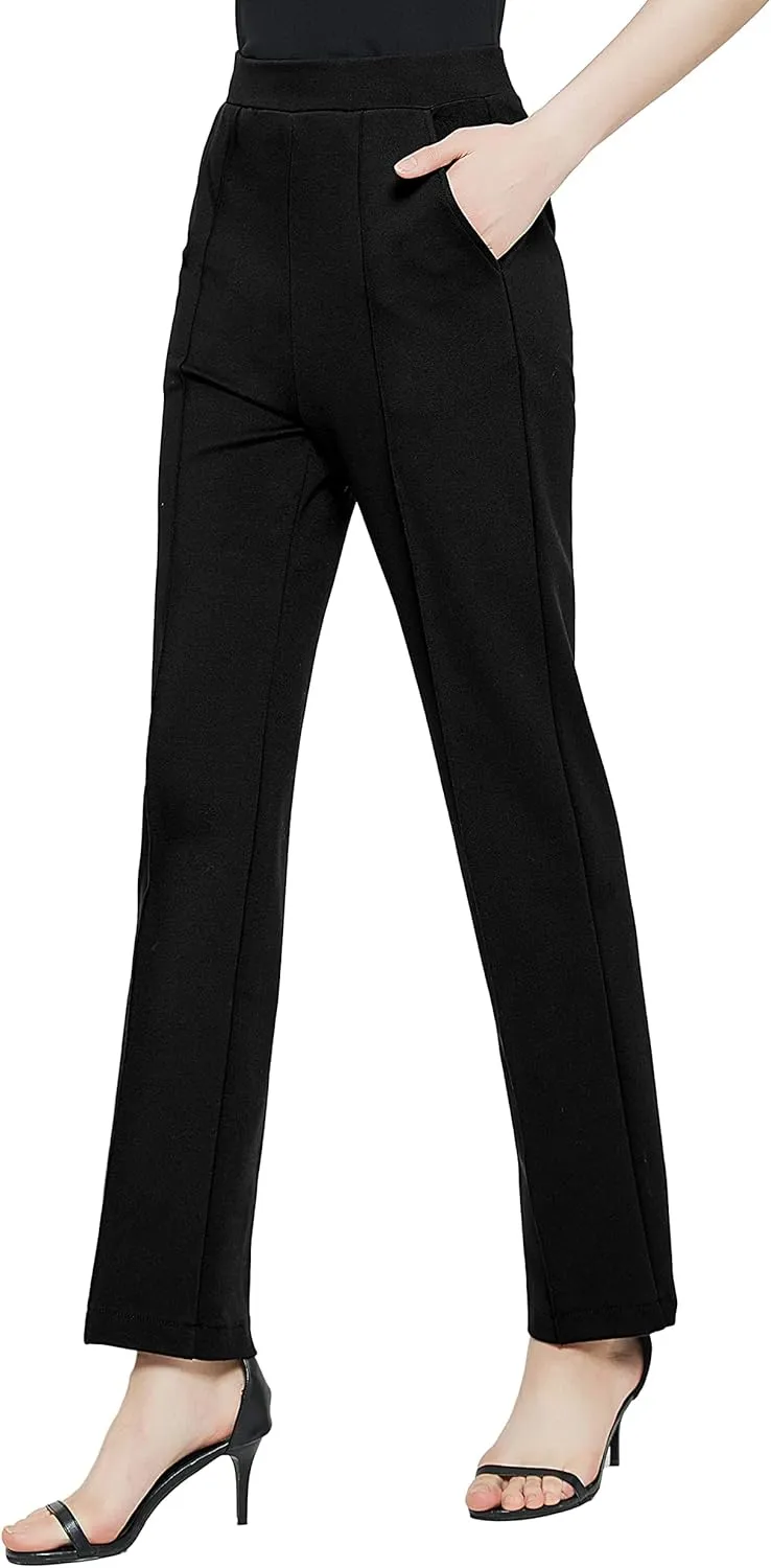 Urban CoCo Women's Yoga Dress Pants Stretchy Casual Slacks Straight Leg Work Pants with Pockets