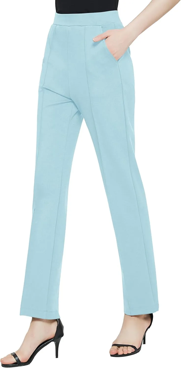 Urban CoCo Women's Yoga Dress Pants Stretchy Casual Slacks Straight Leg Work Pants with Pockets