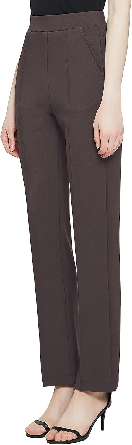 Urban CoCo Women's Yoga Dress Pants Stretchy Casual Slacks Straight Leg Work Pants with Pockets