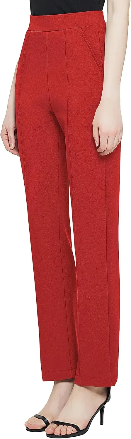 Urban CoCo Women's Yoga Dress Pants Stretchy Casual Slacks Straight Leg Work Pants with Pockets
