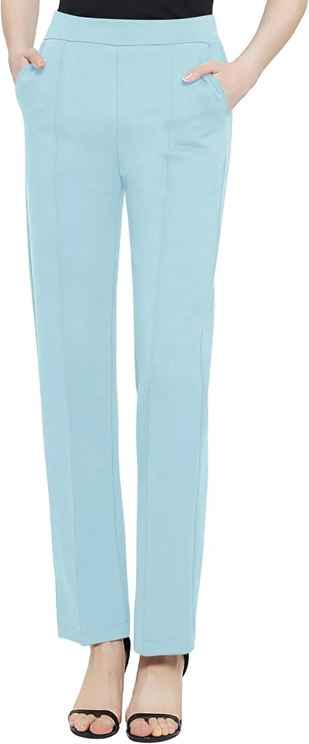 Urban CoCo Women's Yoga Dress Pants Stretchy Casual Slacks Straight Leg Work Pants with Pockets